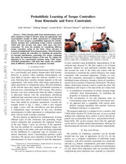 Probabilistic Learning of Torque Controllers from Kinematic and Force
  Constraints