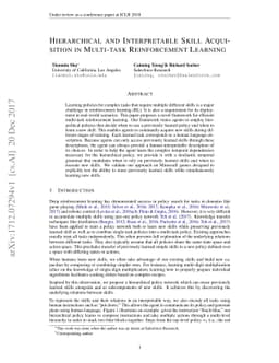 Hierarchical and Interpretable Skill Acquisition in Multi-task
  Reinforcement Learning