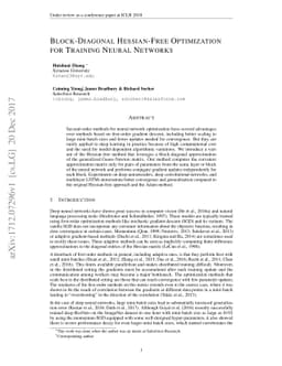 Block-diagonal Hessian-free Optimization for Training Neural Networks