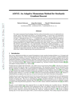 ADINE: An Adaptive Momentum Method for Stochastic Gradient Descent