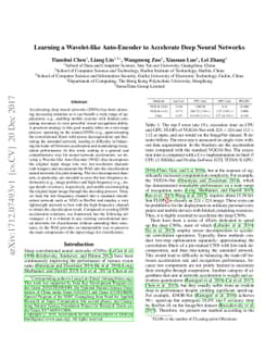 Learning a Wavelet-like Auto-Encoder to Accelerate Deep Neural Networks