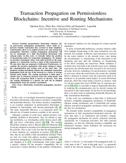 Transaction Propagation on Permissionless Blockchains: Incentive and
  Routing Mechanisms