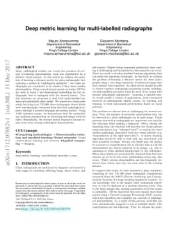 Deep metric learning for multi-labelled radiographs