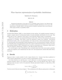 Wave function representation of probability distributions