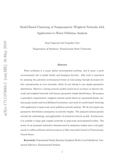 Model-Based Clustering of Nonparametric Weighted Networks with
  Application to Water Pollution Analysis