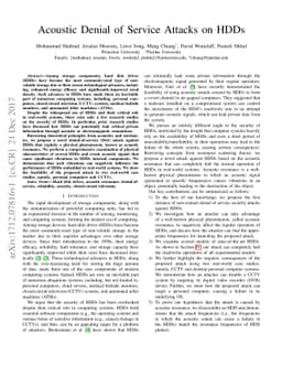 Acoustic Denial of Service Attacks on HDDs