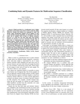 Combining Static and Dynamic Features for Multivariate Sequence
  Classification