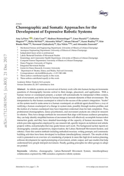 Choreographic and Somatic Approaches for the Development of Expressive
  Robotic Systems