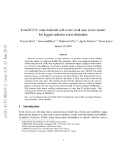 ConvSCCS: convolutional self-controlled case series model for lagged
  adverse event detection
