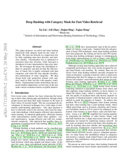 Deep Hashing with Category Mask for Fast Video Retrieval
