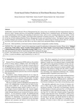 Event-based Failure Prediction in Distributed Business Processes