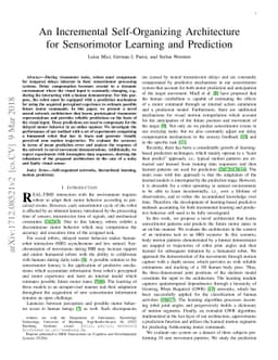 An Incremental Self-Organizing Architecture for Sensorimotor Learning
  and Prediction