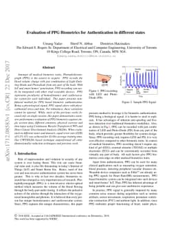 Evaluation of PPG Biometrics for Authentication in different states