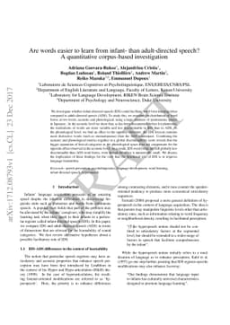 Are words easier to learn from infant- than adult-directed speech? A
  quantitative corpus-based investigation