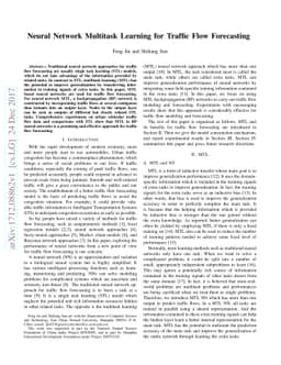 Neural Network Multitask Learning for Traffic Flow Forecasting