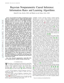 Bayesian Nonparametric Causal Inference: Information Rates and Learning
  Algorithms