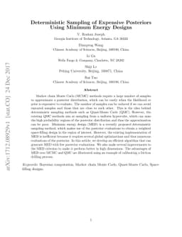 Deterministic Sampling of Expensive Posteriors Using Minimum Energy
  Designs