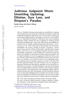 Judicious Judgment Meets Unsettling Updating: Dilation, Sure Loss, and
  Simpson's Paradox