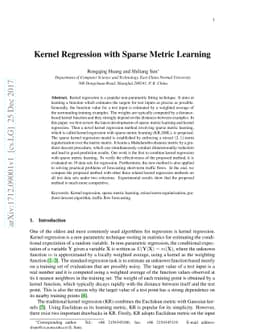 Kernel Regression with Sparse Metric Learning