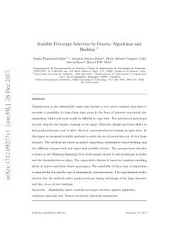 Scalable Prototype Selection by Genetic Algorithms and Hashing
