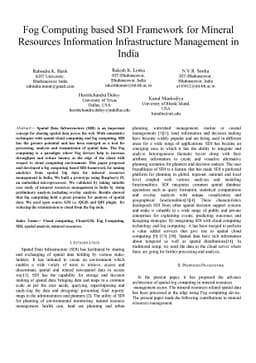 Fog Computing based SDI Framework for Mineral Resources Information
  Infrastructure Management in India