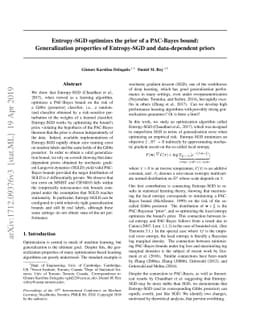 Entropy-SGD optimizes the prior of a PAC-Bayes bound: Generalization
  properties of Entropy-SGD and data-dependent priors