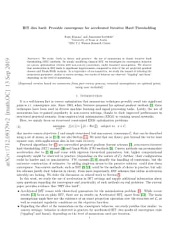 IHT dies hard: Provable accelerated Iterative Hard Thresholding