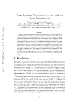 Tensor Regression Networks with various Low-Rank Tensor Approximations