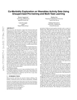 Co-Morbidity Exploration on Wearables Activity Data Using Unsupervised
  Pre-training and Multi-Task Learning