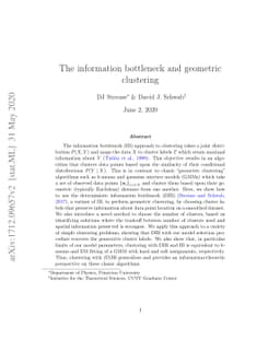 The information bottleneck and geometric clustering