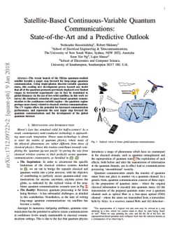 Satellite-Based Continuous-Variable Quantum Communications:
  State-of-the-Art and a Predictive Outlook
