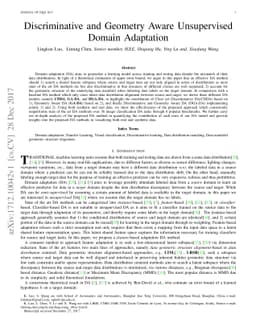 Discriminative and Geometry Aware Unsupervised Domain Adaptation