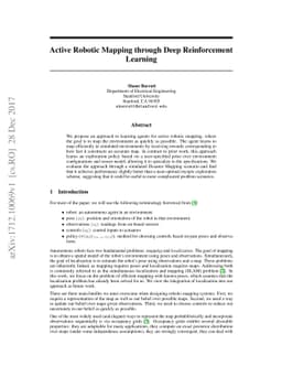 Active Robotic Mapping through Deep Reinforcement Learning