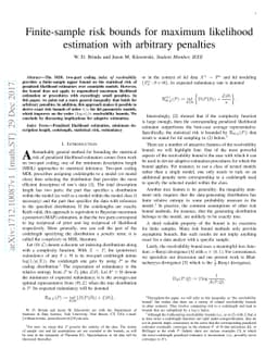 Finite-sample risk bounds for maximum likelihood estimation with
  arbitrary penalties