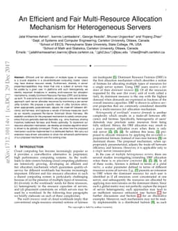 An Efficient and Fair Multi-Resource Allocation Mechanism for
  Heterogeneous Servers