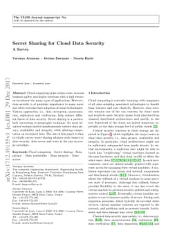 Secret Sharing for Cloud Data Security