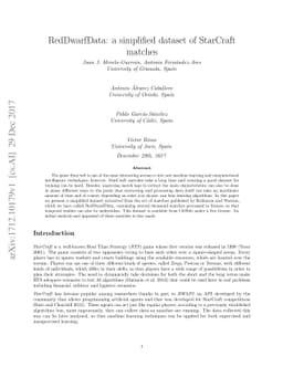 RedDwarfData: a simplified dataset of StarCraft matches