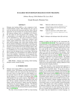 Scalable Multi-Domain Dialogue State Tracking