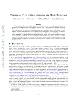 Parameter-free online learning via model selection