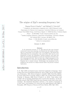 The origins of Zipf's meaning-frequency law
