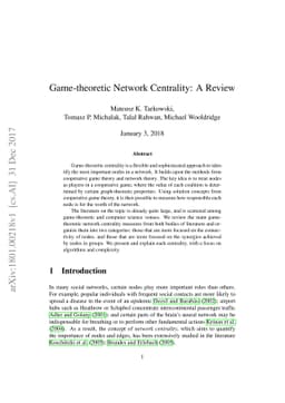 Game-theoretic Network Centrality: A Review