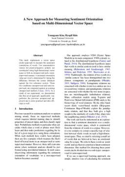A New Approach for Measuring Sentiment Orientation based on
  Multi-Dimensional Vector Space
