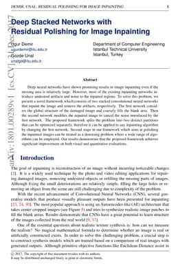 Deep Stacked Networks with Residual Polishing for Image Inpainting