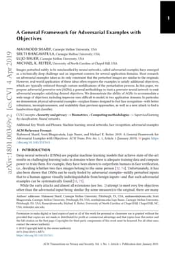 A General Framework for Adversarial Examples with Objectives