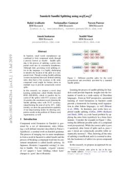 Sanskrit Sandhi Splitting using seq2(seq)^2