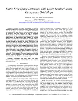 Static Free Space Detection with Laser Scanner using Occupancy Grid Maps
