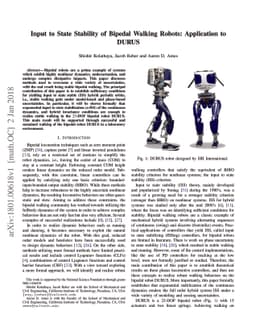 Input to State Stability of Bipedal Walking Robots: Application to DURUS