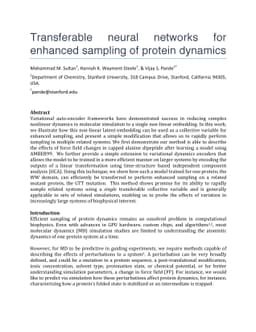 Transferable neural networks for enhanced sampling of protein dynamics