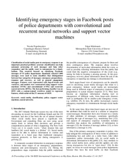 Identifying emergency stages in Facebook posts of police departments
  with convolutional and recurrent neural networks and support vector machines