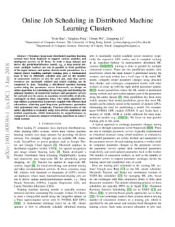 Online Job Scheduling in Distributed Machine Learning Clusters